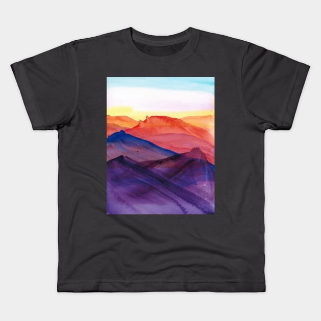 Mountain Landscape Kids T-Shirt by Rita Winkler